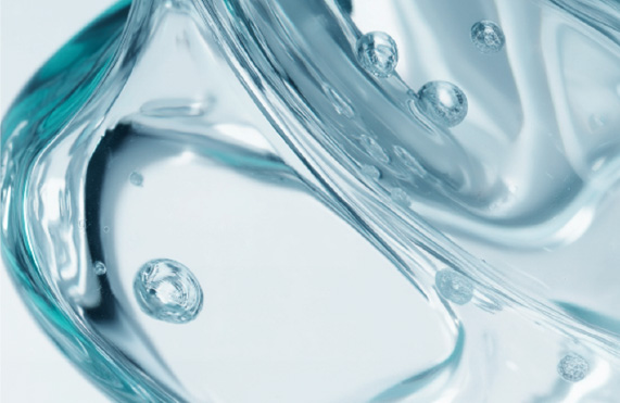 Close-up of clear gel with air bubbles