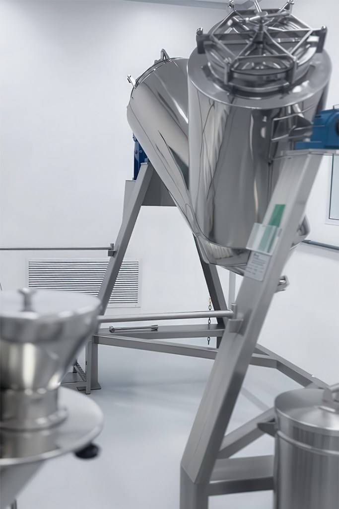 Stainless steel mixing equipment in a clean room environment